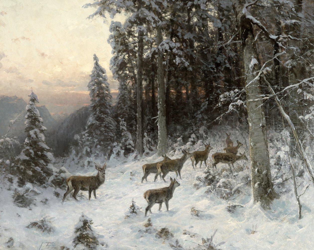 Una noche de invierno en la Selva Negra, c.1880 de German School