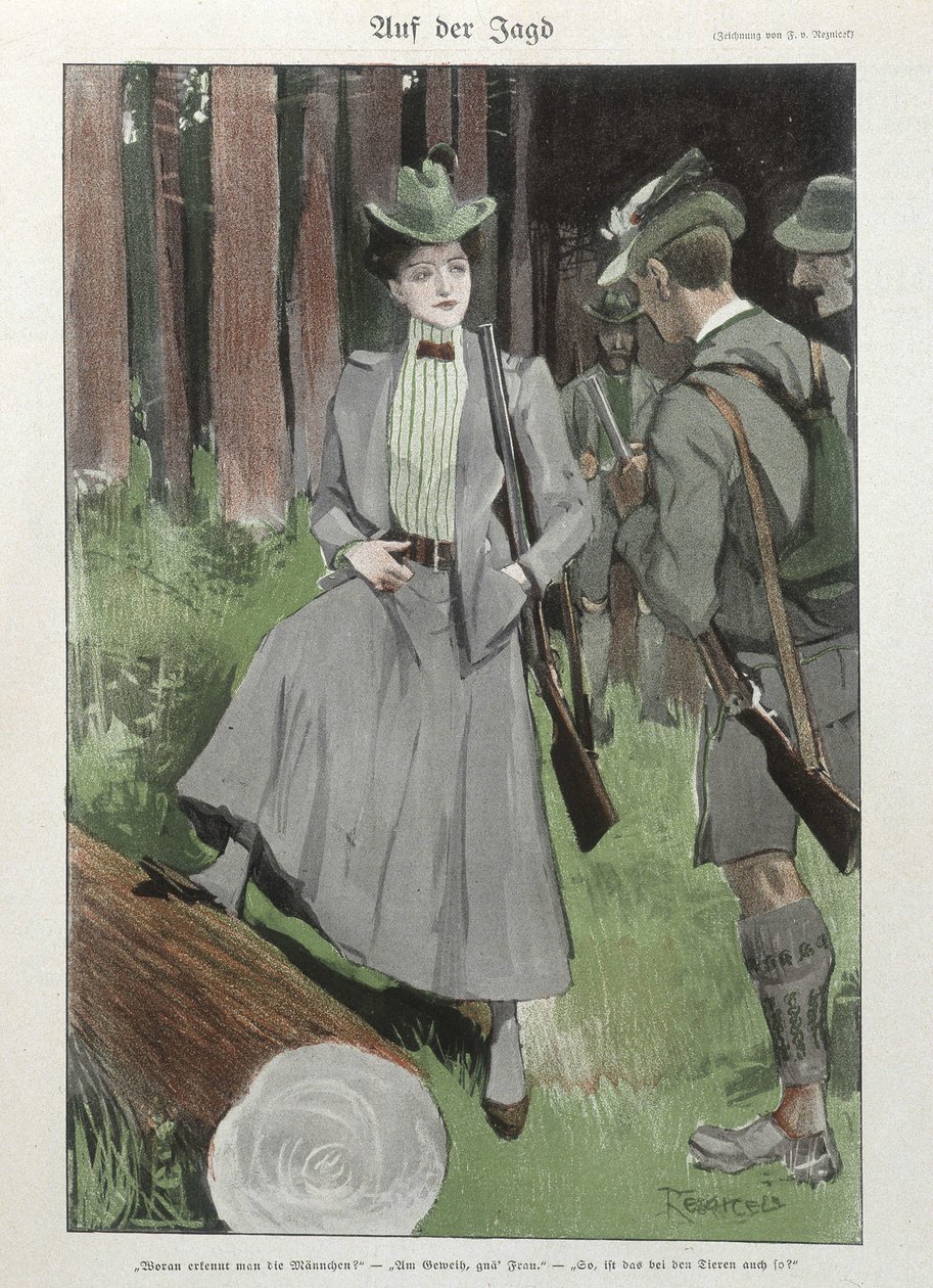 Una mujer en la caza de tiro - doc. alemán de German School