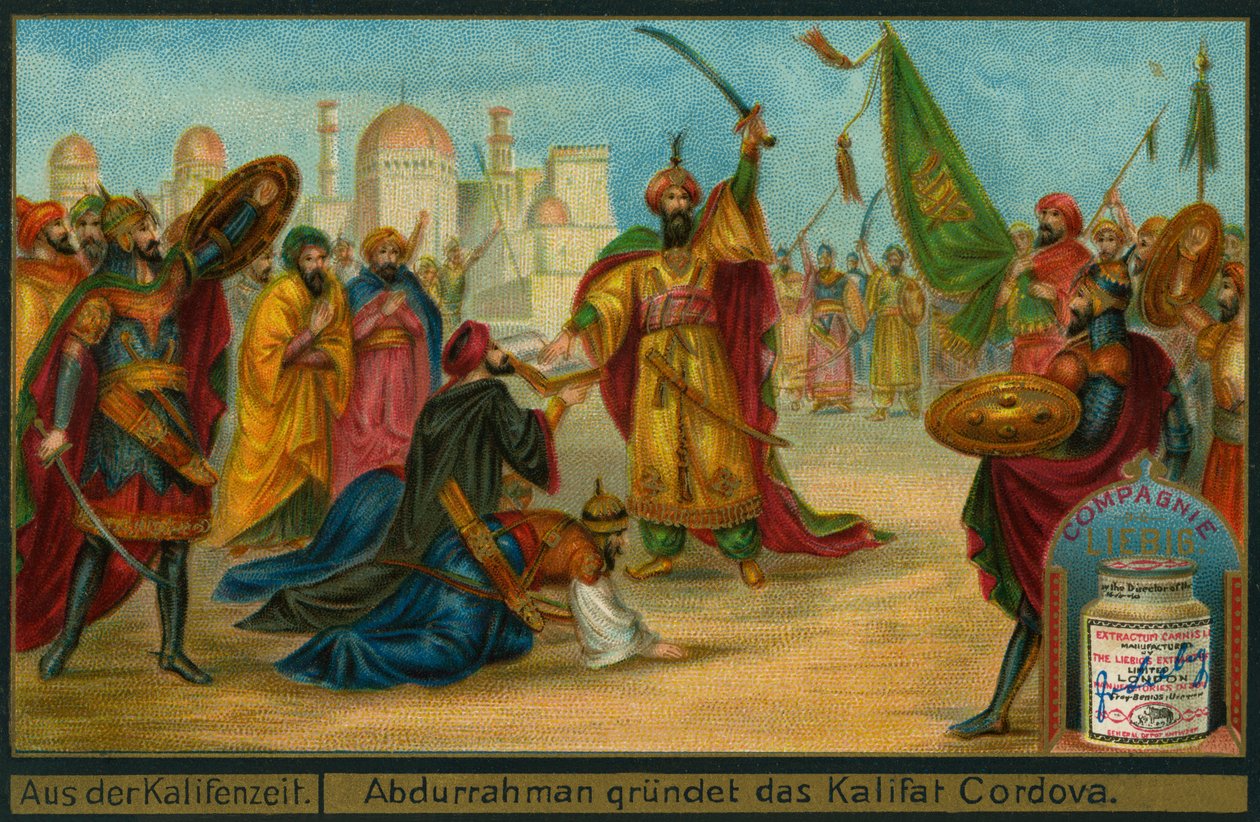 Abd-ar-Rahman III se proclama Califa de Córdoba, Tarjeta Liebig de German School