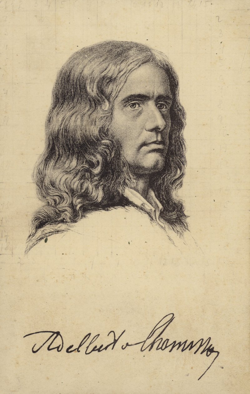 Adalbert von Chamisso (1781-1838), poeta y botánico alemán (litografía) de German School