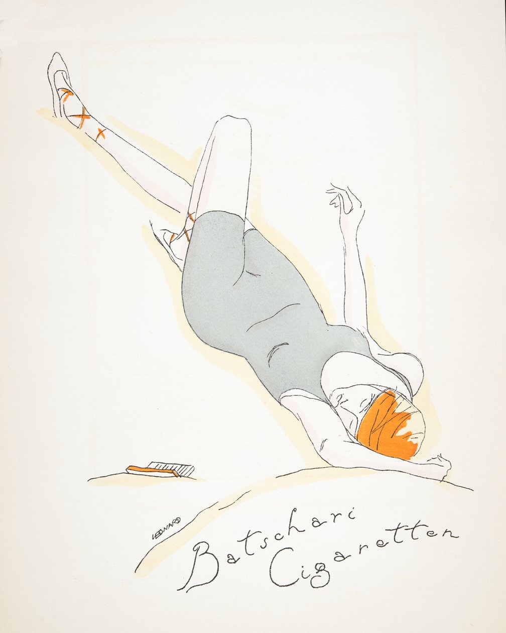 Anuncio de "Batschari Cigaretten", de Styl, pub.1922 (impresión en pochoir) de German School