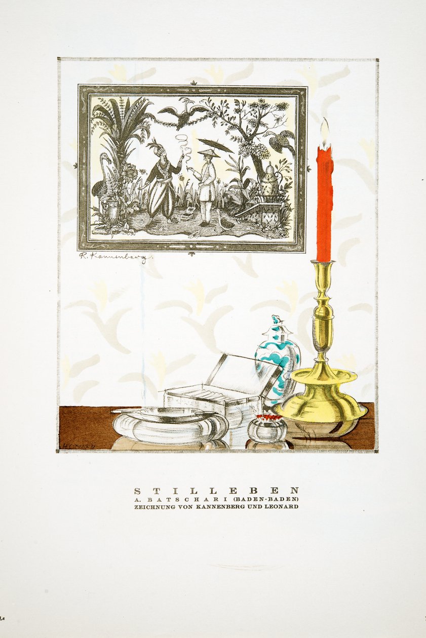 Anuncio de "Batschari Cigaretten", de Styl, pub.1922 (impresión en pochoir) de German School