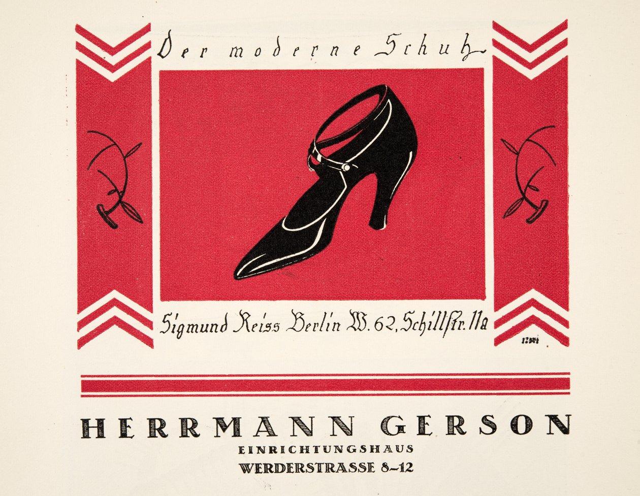 Anuncio de Herrmann Gerson Shoes, de Styl, pub.1922 (impresión en pochoir) de German School