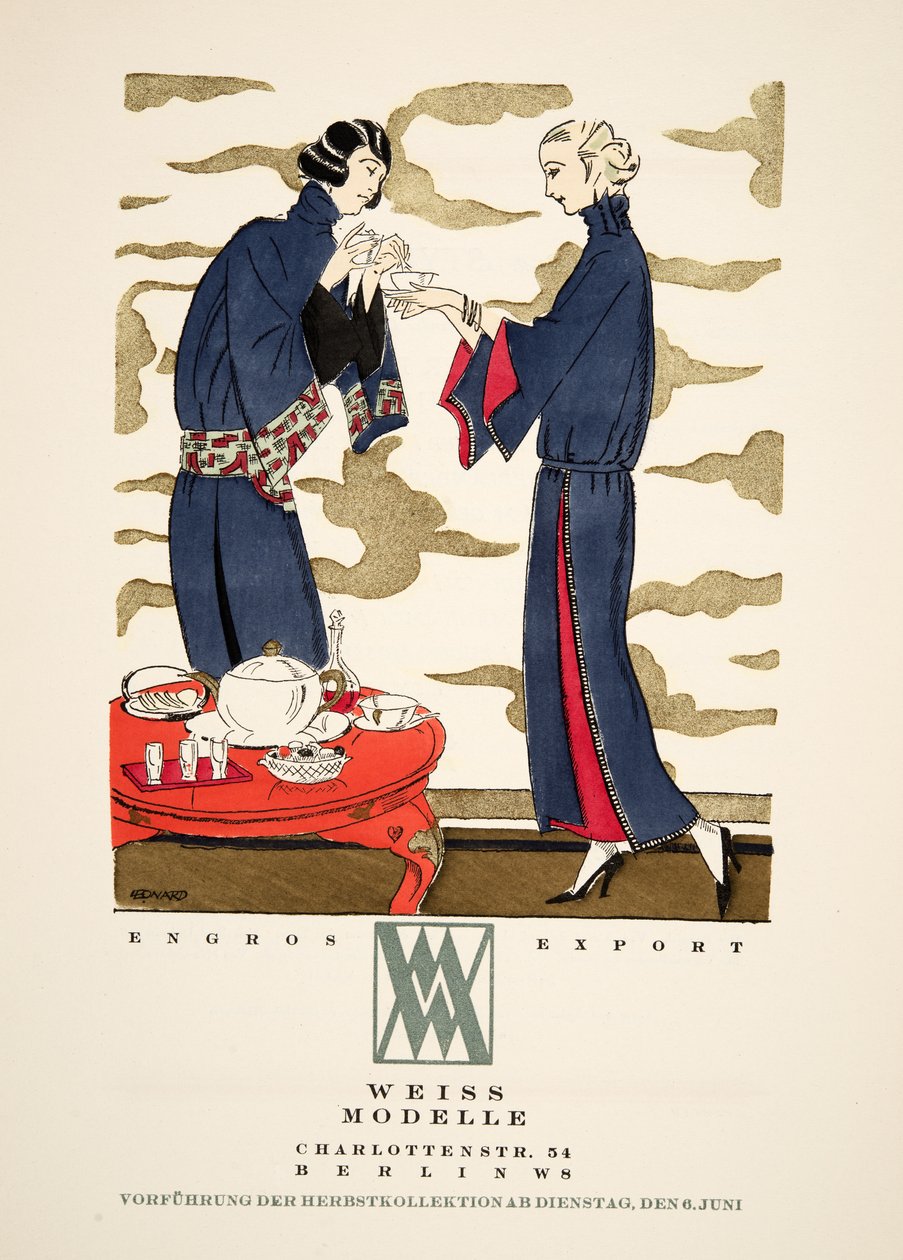Anuncio de "Weiss Modelle", de Styl, pub.1922 (impresión en pochoir) de German School