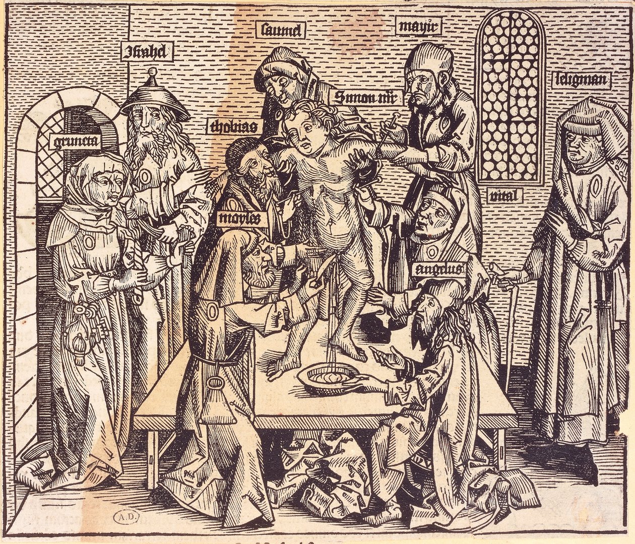 Lección de anatomía (grabado) de German School