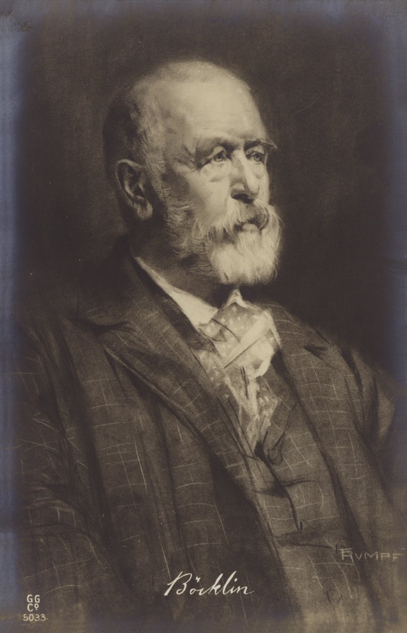 Arnold Boecklin, pintor suizo (litografía) de German School