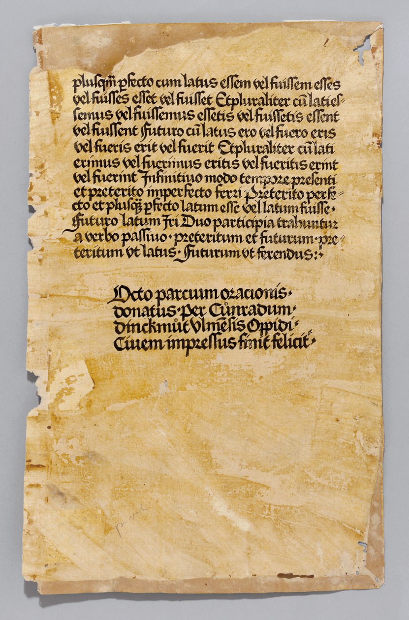 Ars Minor de Aelius Donatus, impreso por Konrad Dinckmut, Ulm, c.1476-80 de German School