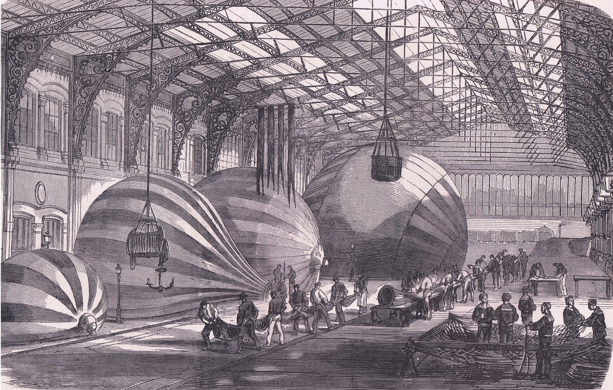 Fábrica de globos, Historia de la Guerra entre Francia y Alemania de Cassell, publicada por Cassell and Company Limited, c.1890 (litografía) de German School