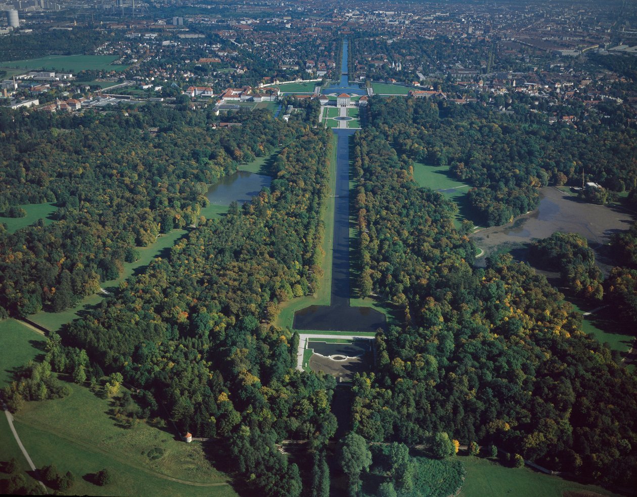 Arte barroco: Vista aérea del Parque de Nymphenburg, siglo XVII, Múnich, Alemania de German School