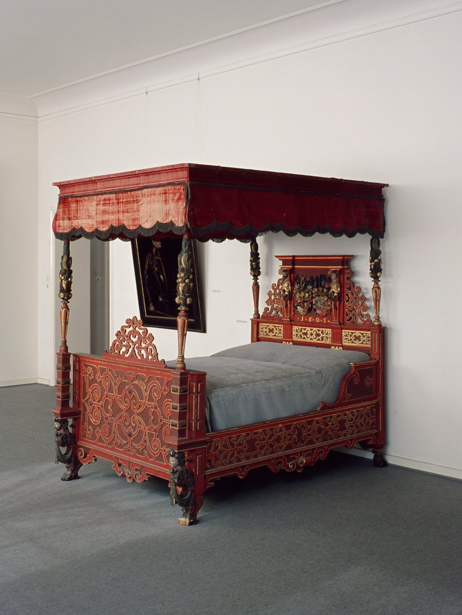 Cama del Landgrave Moritz con escudo de la familia, c.1607 de German School