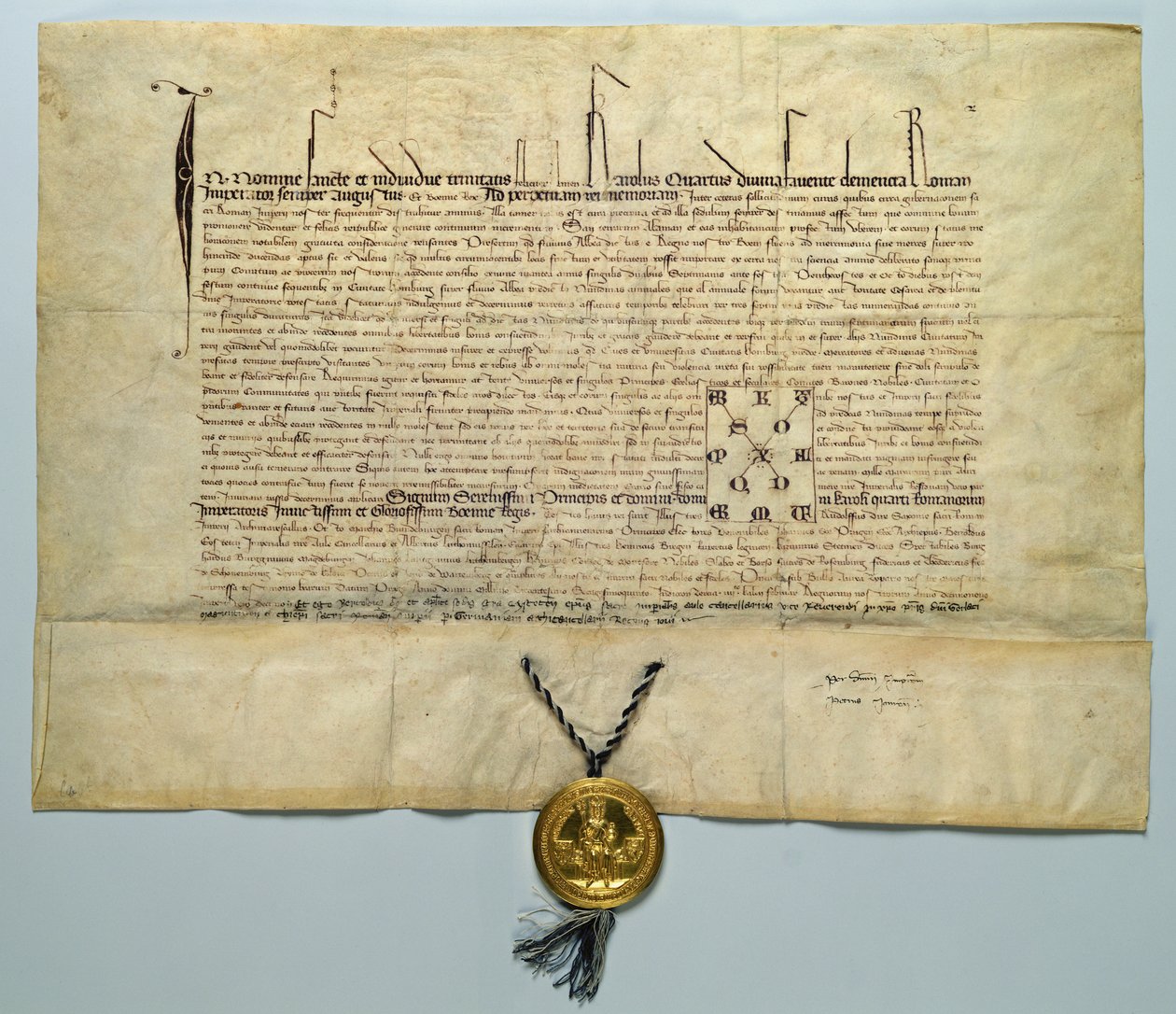Bula de Carlos IV (1316-78) Emperador del Sacro Imperio Romano, 29 de enero de 1365 de German School