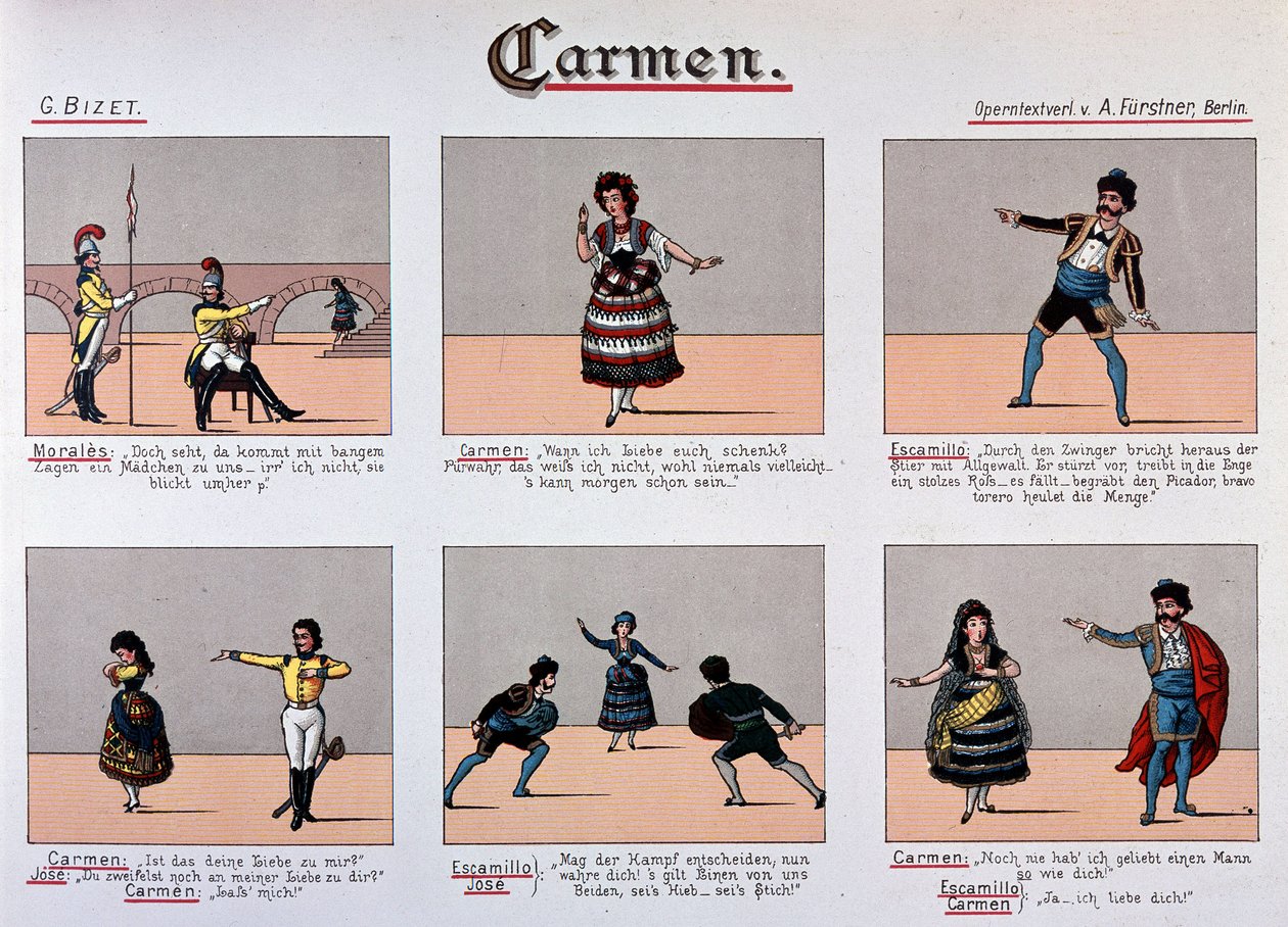 Carmen - serie de imágenes del siglo XIX de German School