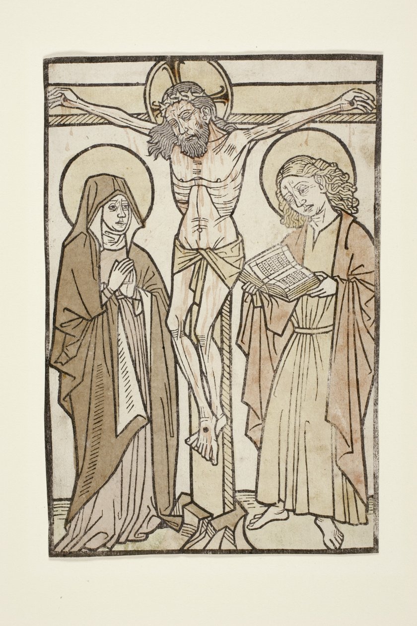 Cristo en la cruz entre María y San Juan, 1460-70 de German School