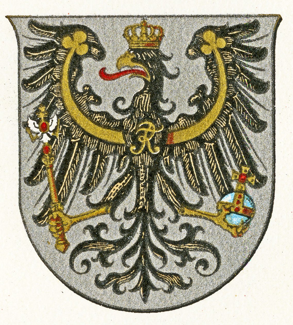 Escudo de armas del Reino de Prusia y luego de la Provincia de Prusia Oriental, c.1898 de German School