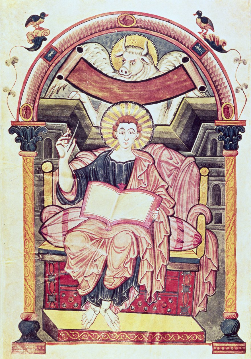 Cod 22. f.85v San Lucas el Evangelista, de Treves, Carolingio, c.800 d.C. de German School