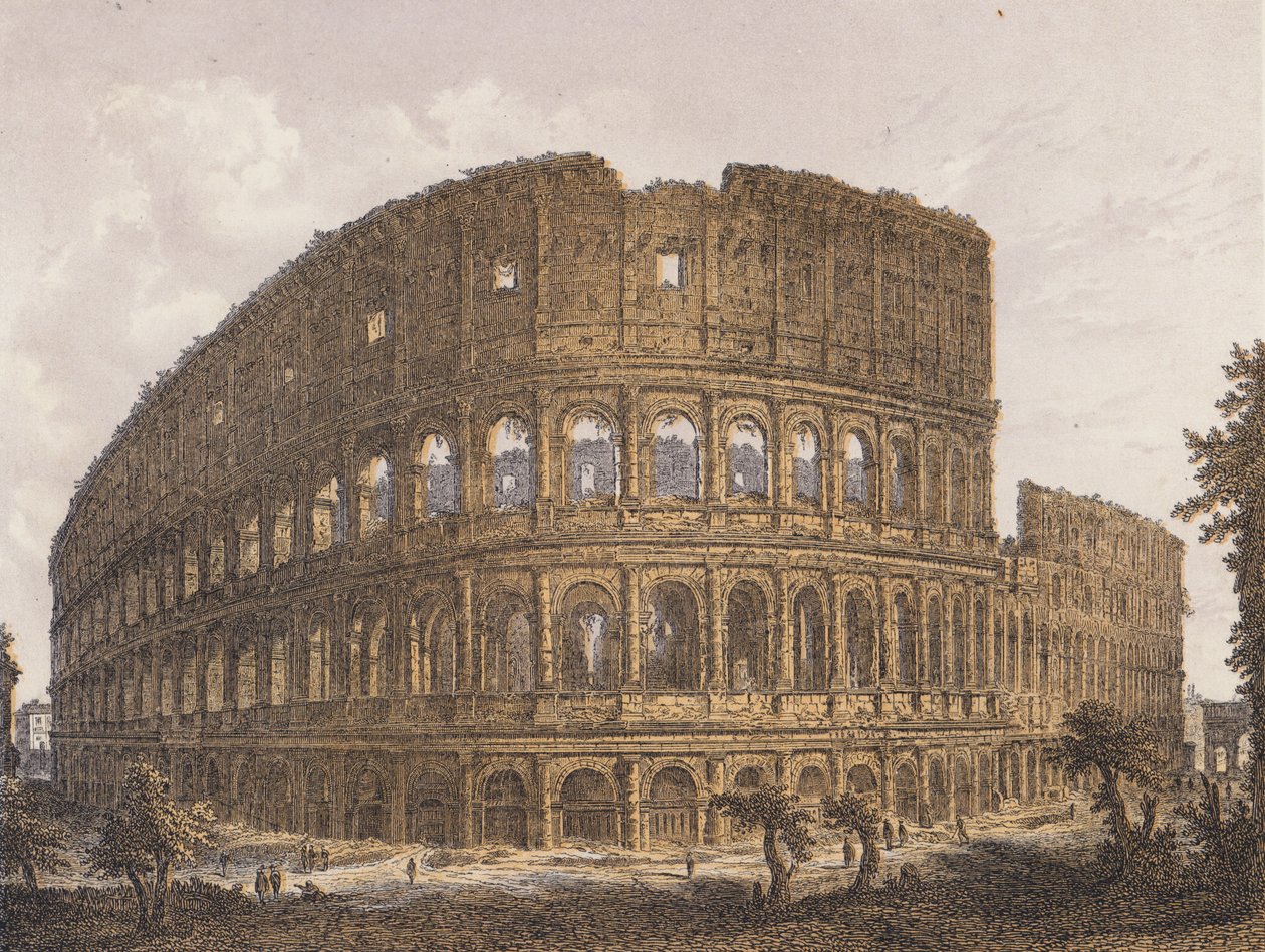 Coliseo, Roma (litografía en color) de German School