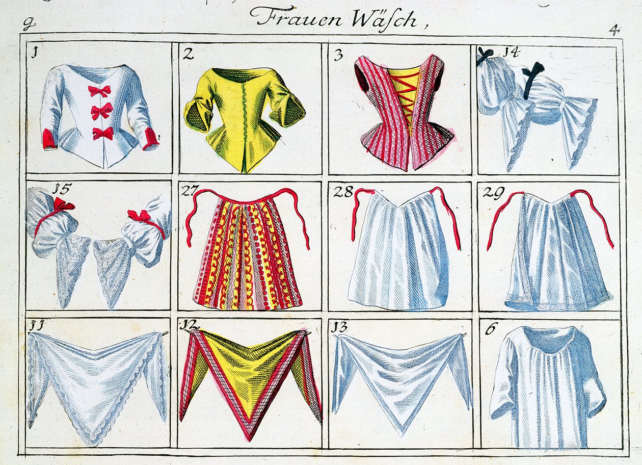 Corsés y ropa interior, de una serie sobre la ropa de las mujeres de German School