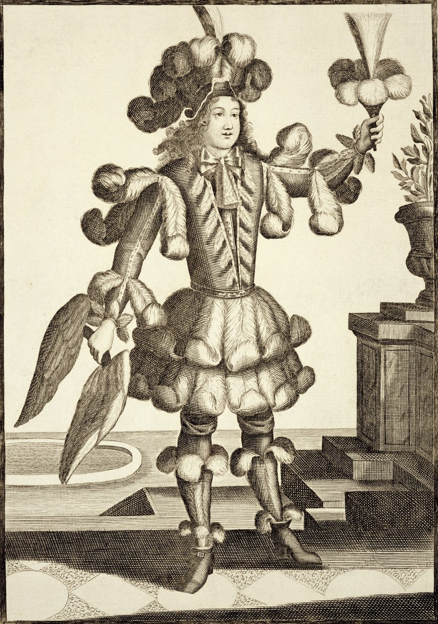 Traje para un comerciante de plumas, pub. por Gerard Valck c.1690 de German School
