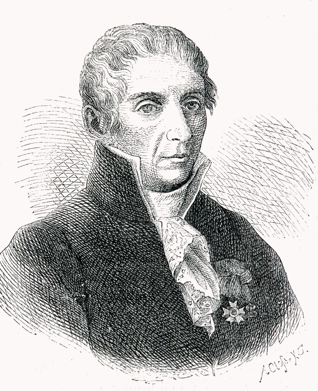 Conde Alessandro Volta (1745-1827) grabado por Adolf Closs (1840-94) de German School