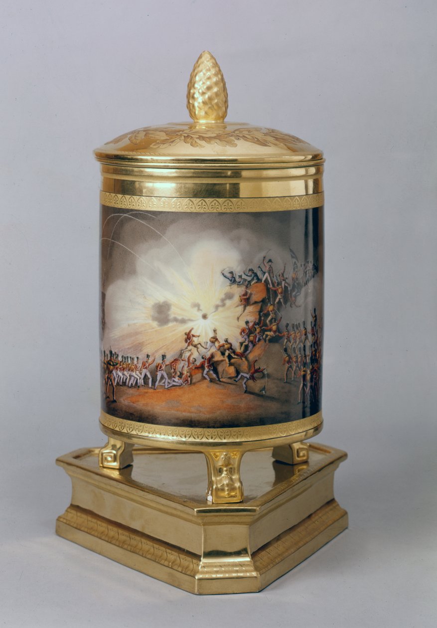Olla cubierta que representa el Asalto de Ciudad Rodrigo, del Servicio de Cena Prusiano, Berlín, 1816-19 de German School