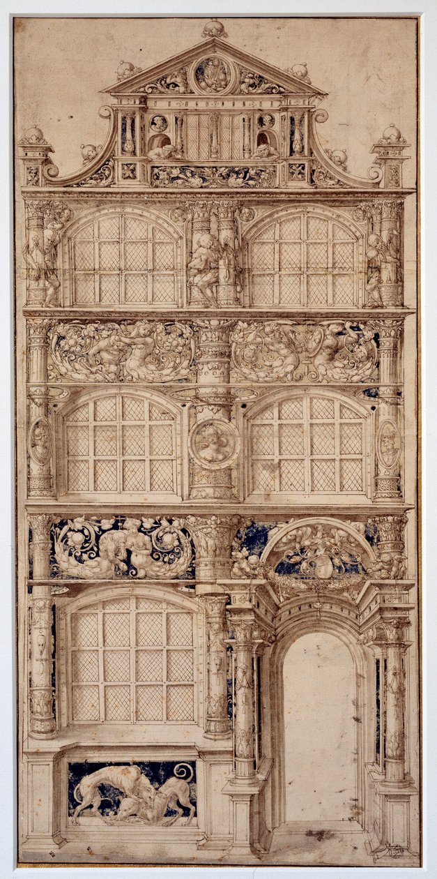 Decoración de una fachada de casa por Hans Holbein el Joven (1497-1543) de German School