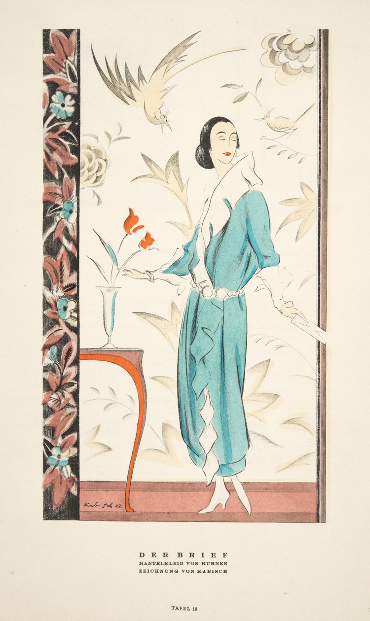 Der Brief, abrigo de Kurnen, de Styl, pub.1922 de German School