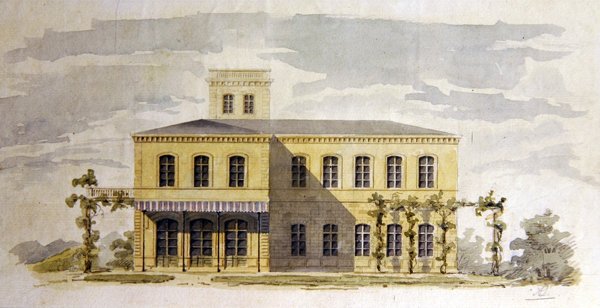 Diseño para una villa clásica italianizante, c.1850 de German School