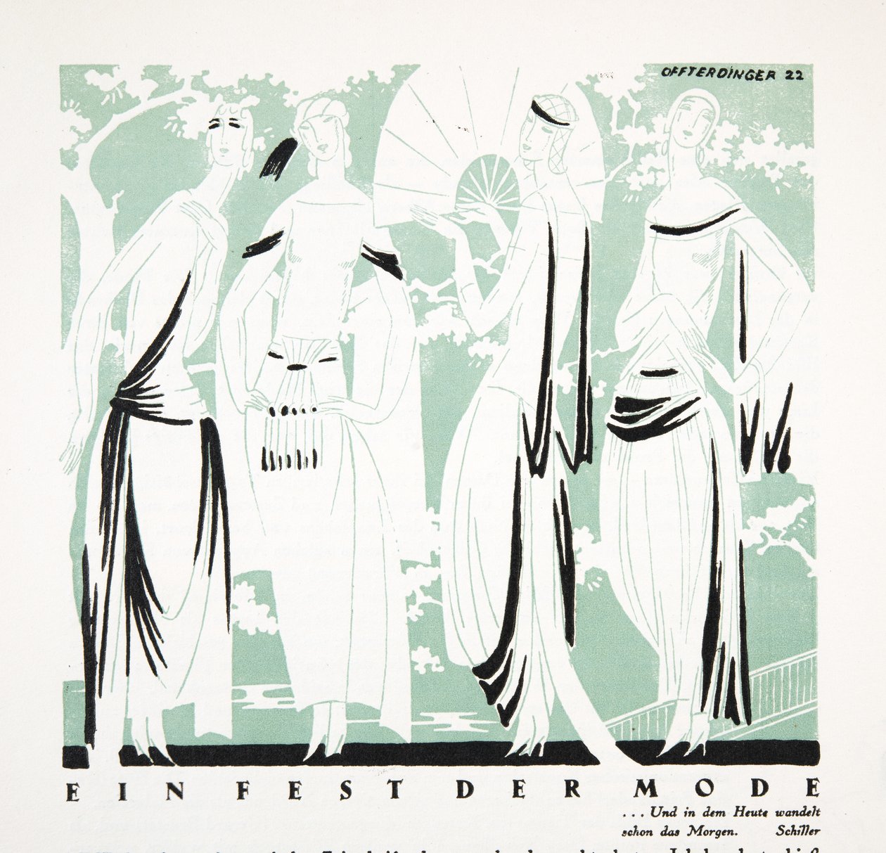 Ein Fest der Mode, de Styl, pub.1922 (impresión en pochoir) de German School
