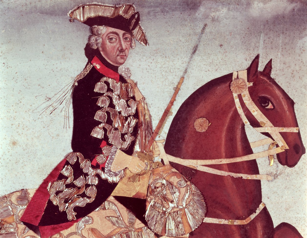 Retrato ecuestre del Rey Federico el Grande de Prusia (1712-86) de German School