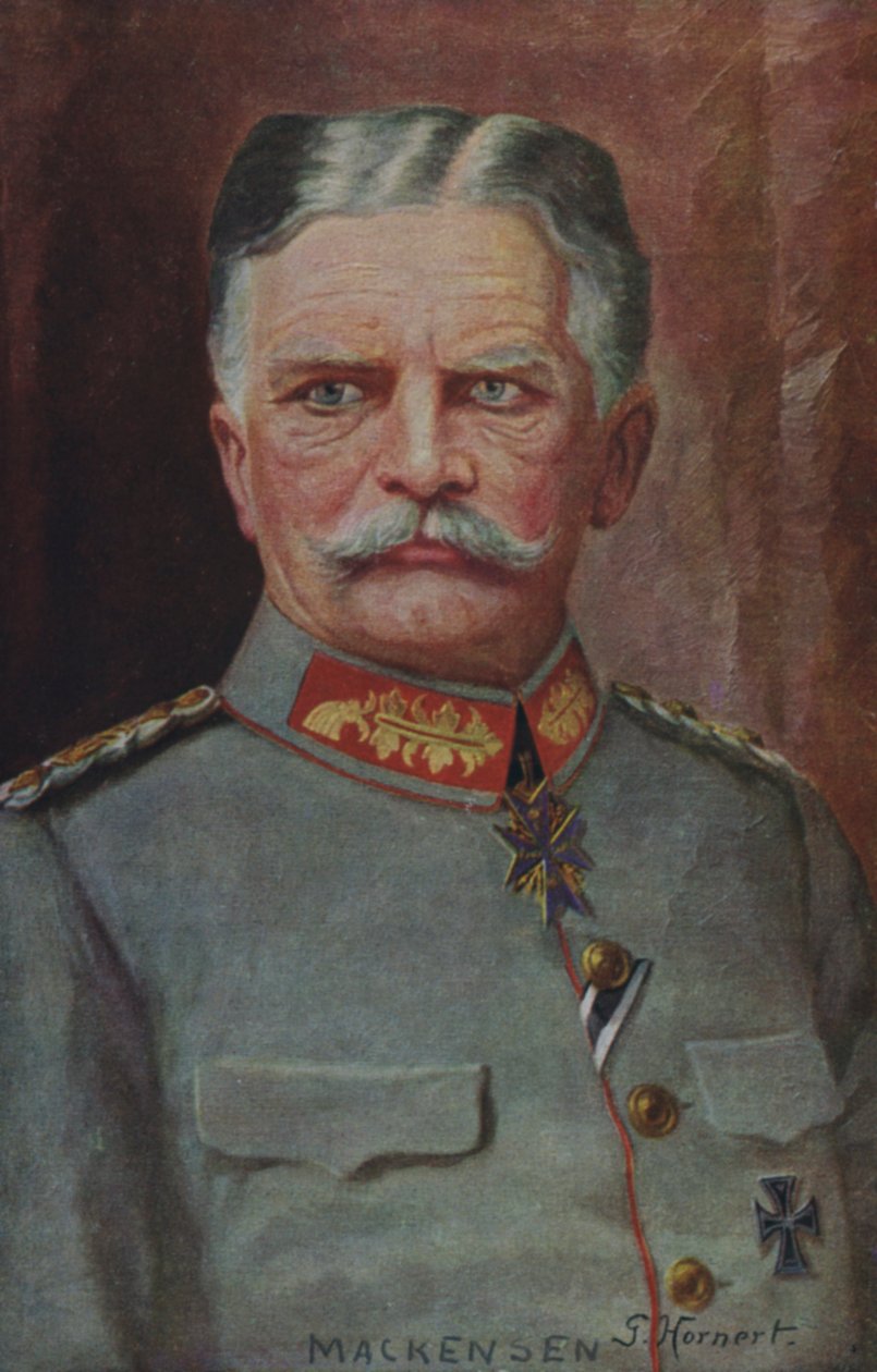 Mariscal de campo August von Mackensen, comandante militar alemán de la Primera Guerra Mundial (litografía en color) de German School