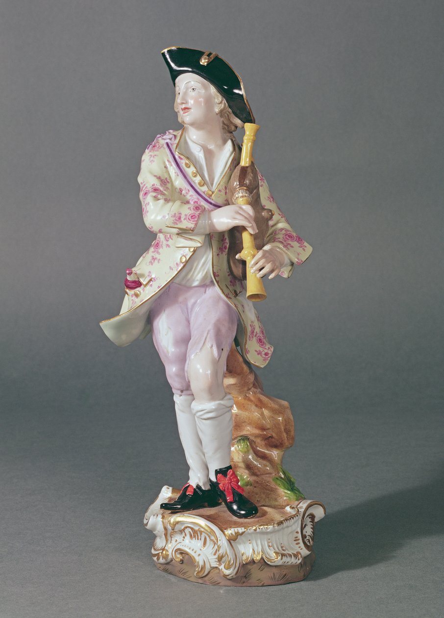 Figura de un galante con pipas, Meissen, c.1850 de German School