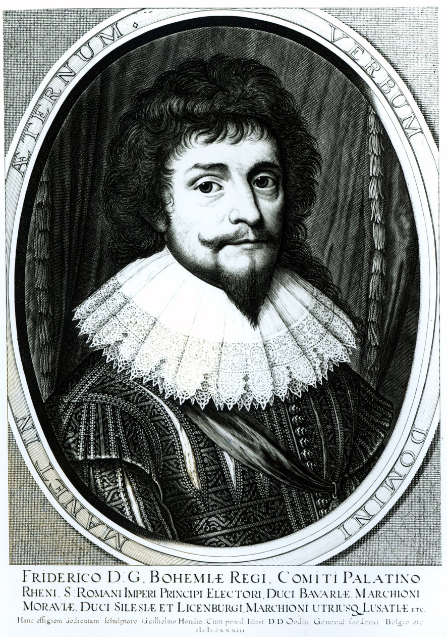 Federico V (1596-1632), Rey de Bohemia, Elector Palatino del Rin, grabado por Willem Hondius, 1633 de German School