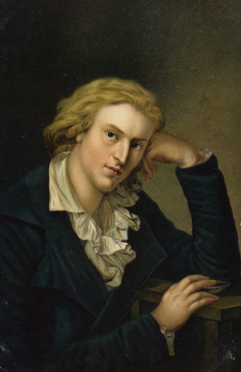 Friedrich von Schiller (1759-1805), poeta, filósofo, historiador y dramaturgo alemán (cromolito) de German School