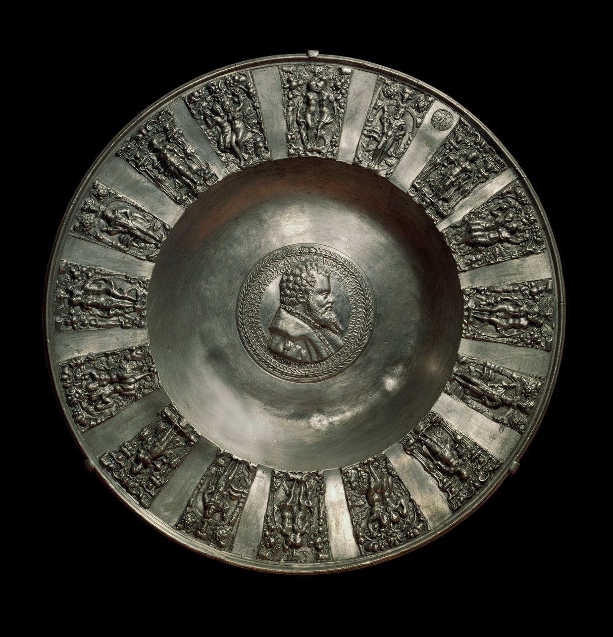 Arte alemán: plato sajón de estaño alrededor de 1560 de German School