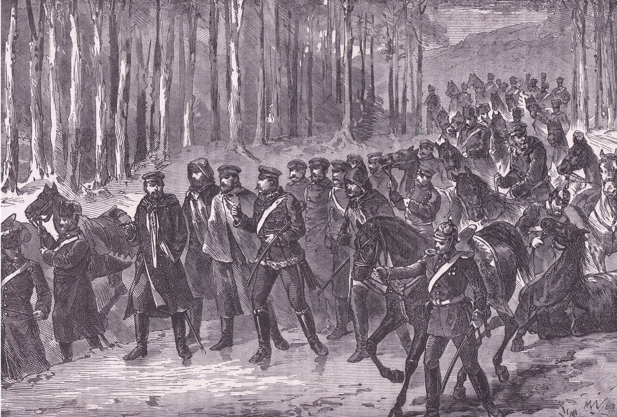 Caballería alemana en ruta a París, Historia de la guerra entre Francia y Alemania de Cassell, publicada por Cassell and Company Limited, c.1890 de German School