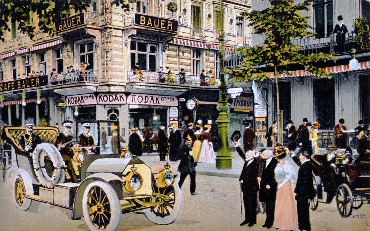 Postal alemana que representa el desfile del Kaiser Wilhelm II, c.1912 de German School