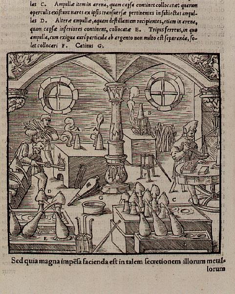 Fabricación de vidrio, de un libro de oficios de German School