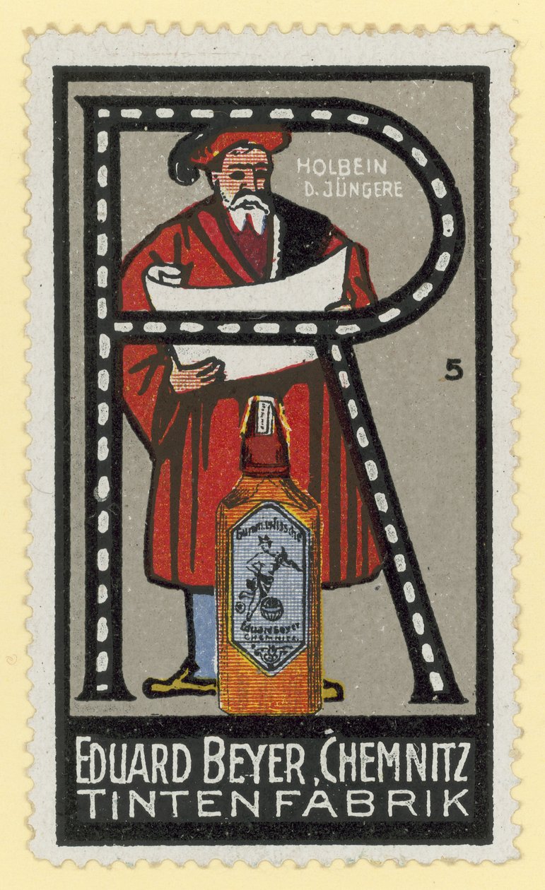 Hans Holbein el Joven, artista alemán (litografía en color) de German School