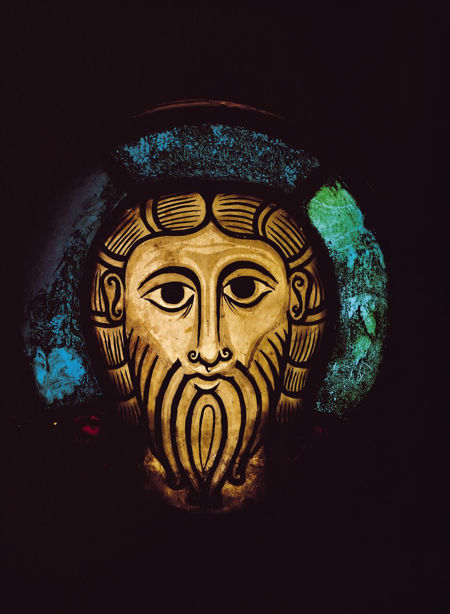 Cabeza de Cristo, de la iglesia abacial de SS. Pedro y Pablo en Wissembourg, c.1070 de German School