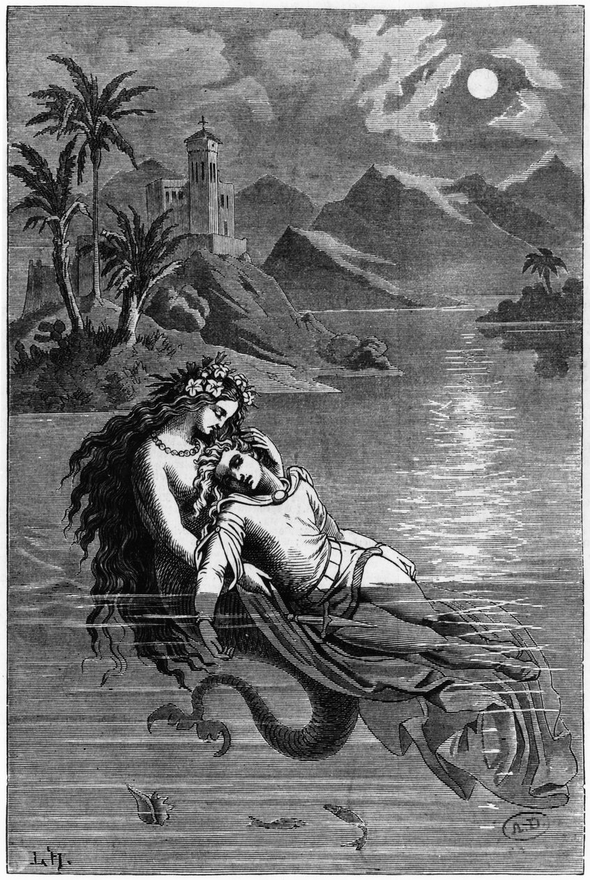 Ilustración para La Sirenita de Cuentos de Hadas de Hans Christian Andersen (1805-75) 1869 de German School