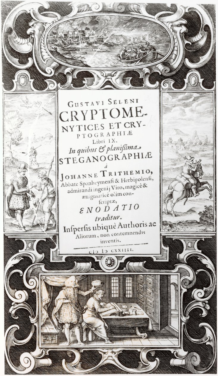 Ilustración del Libro 9 de Cryptomenysis y Cryptography por Gustavus Selenus (Augustus, Duque de Brunswick), 1624 de German School