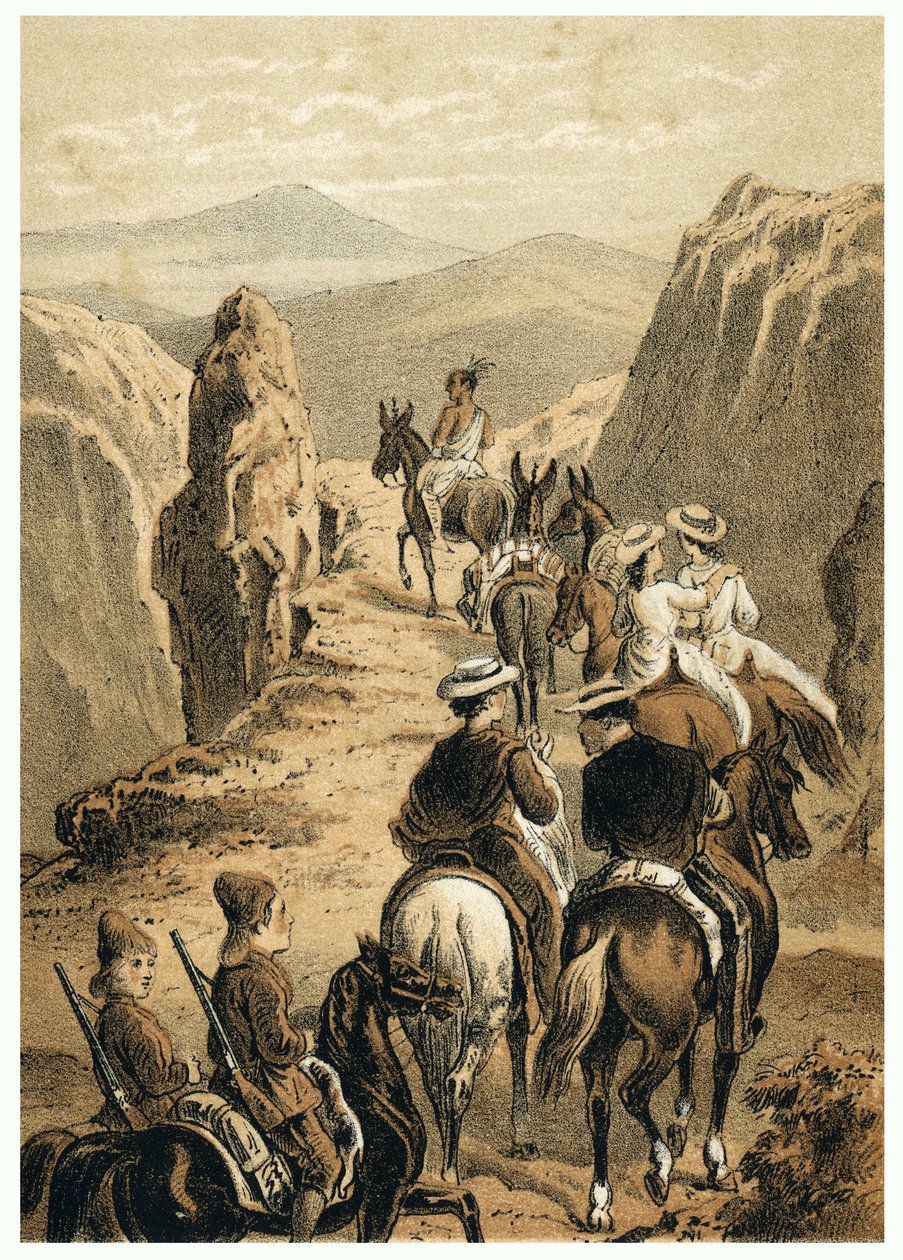 Ilustración de la conquista del Amazonas por los europeos. En “De Bootslieden der Amazon-River”, Karl Muller, Países Bajos de German School