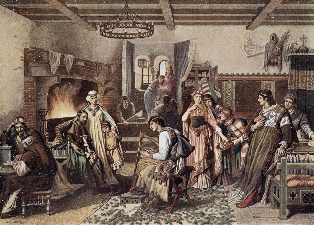 En el gran salón de un castillo de Alemania de German School