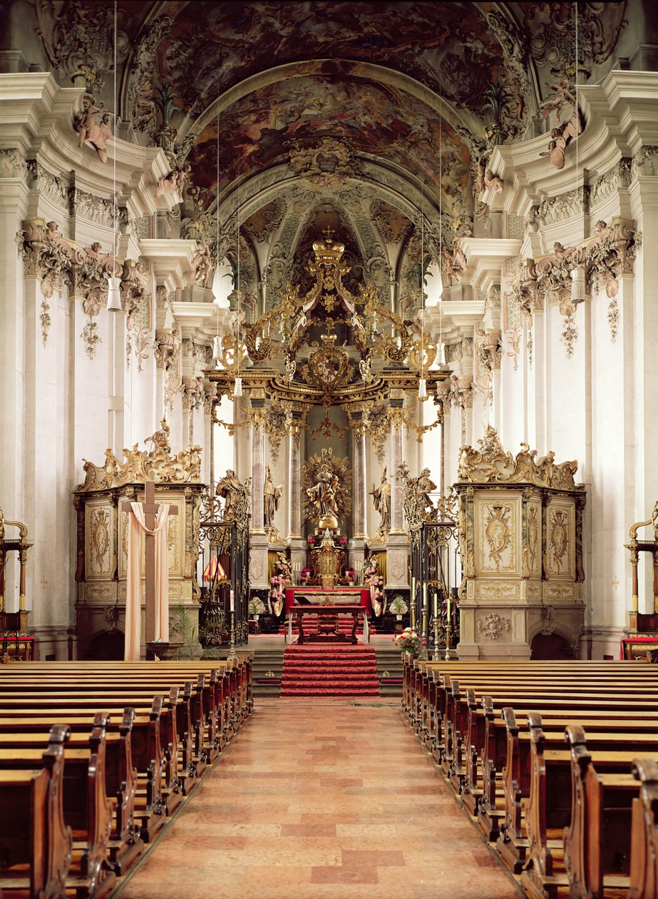 Interior, diseñado por Balthasar Neumann (1687-1753) 1734-54 de German School