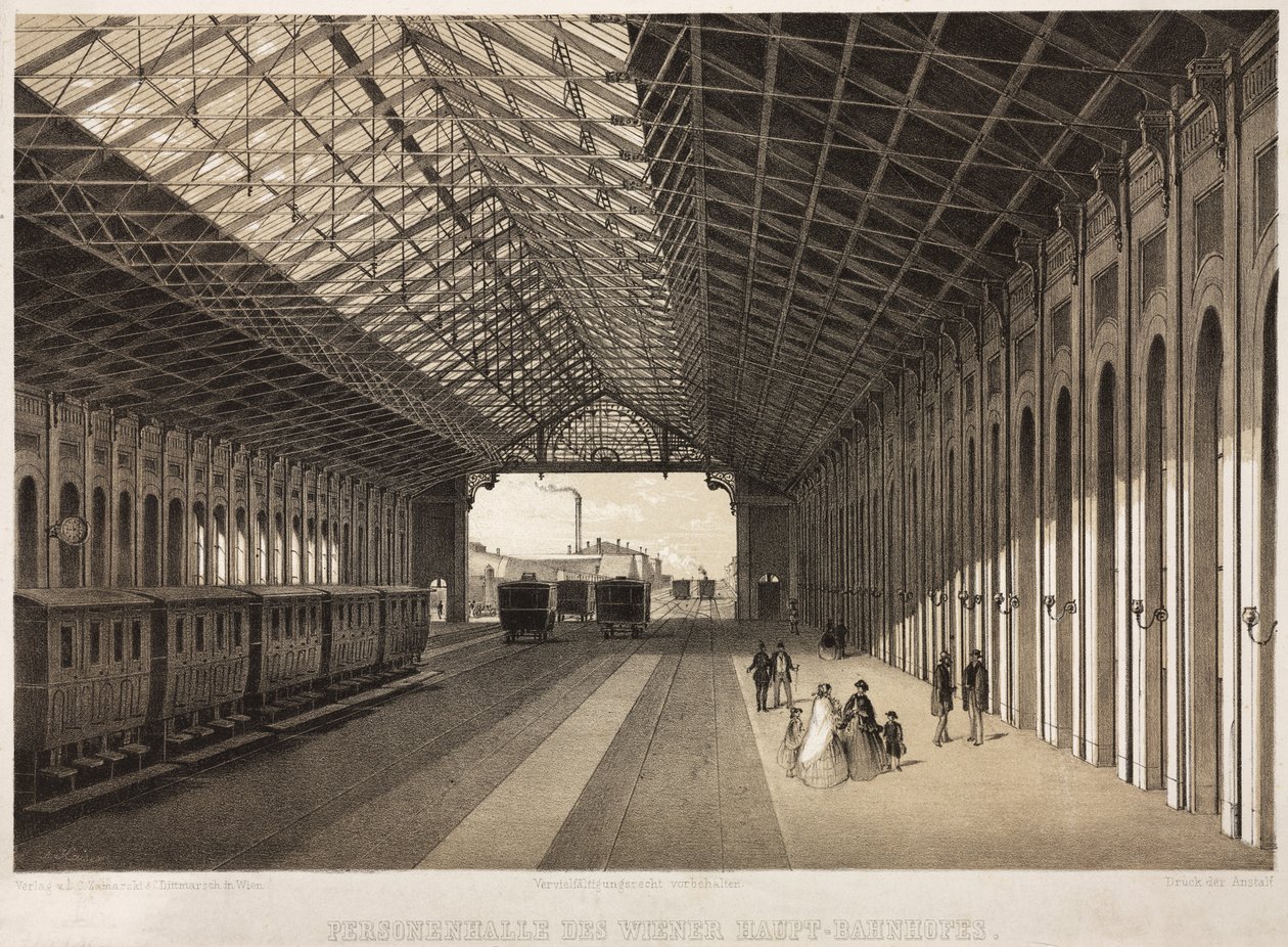 Interior de la estación central de ferrocarril, Viena de German School