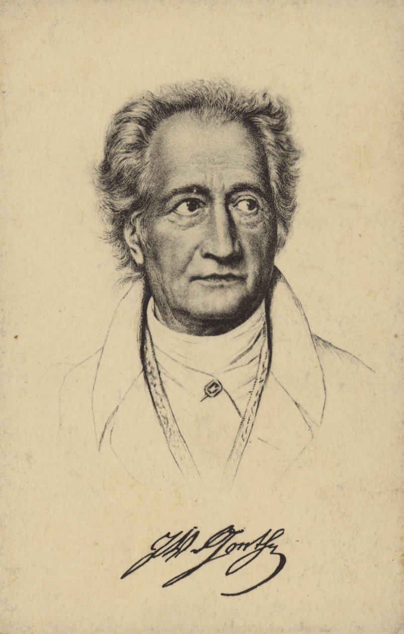 Johann Wolfgang von Goethe (1749-1832), poeta, novelista y dramaturgo alemán (litografía) de German School