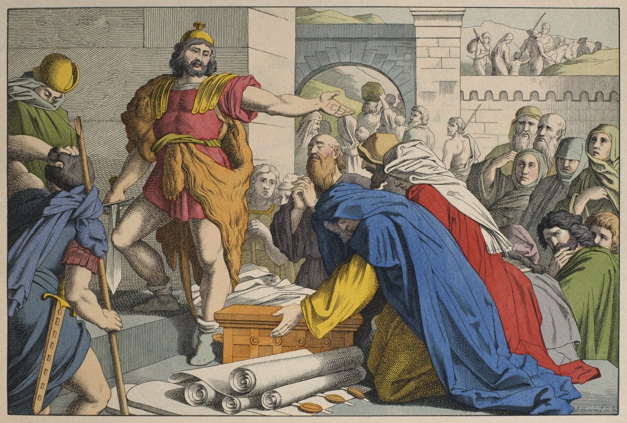 Judas Macabeo en Masfa, ilustración de L