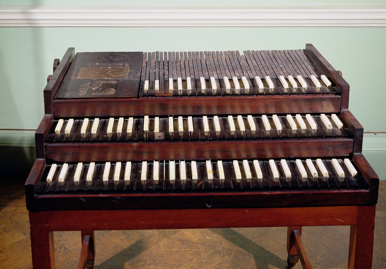 Teclado del órgano original presentado por George Frederick Handel (1685-1759) para la Capilla del Hospital Foundling, Londres de German School