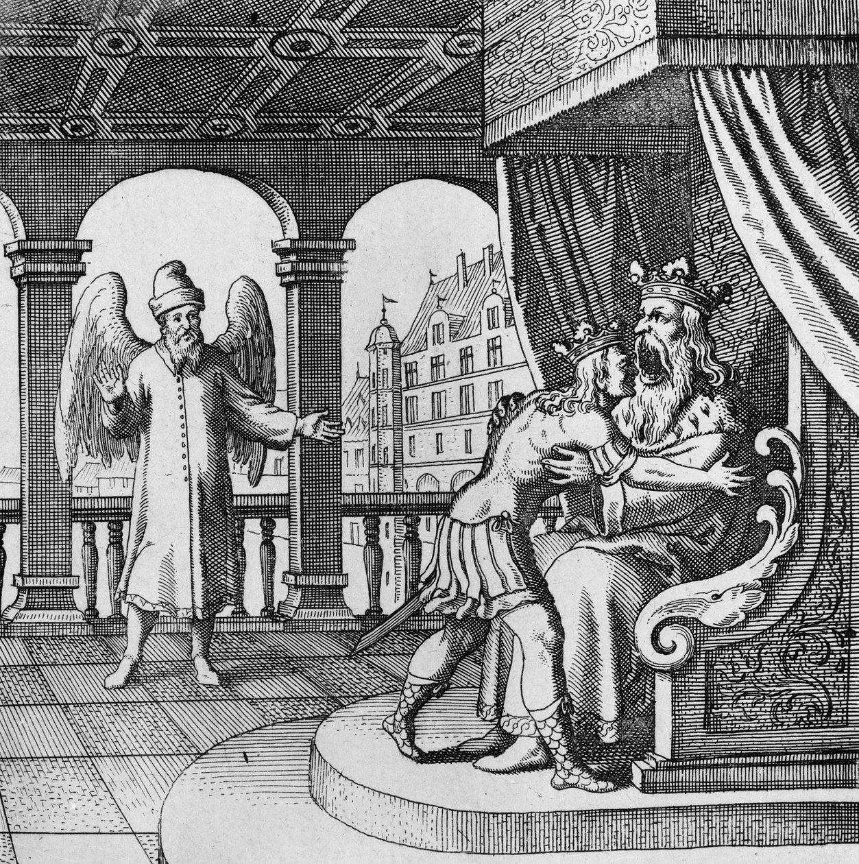 Rey jubiloso por el regreso del príncipe del Musaeum Hermeticum de German School