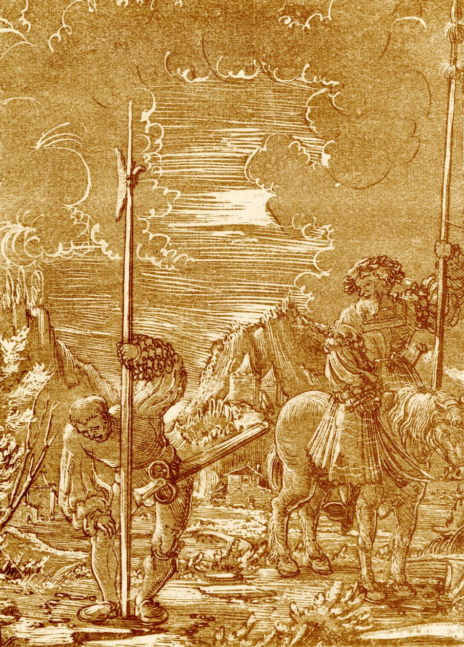 Caballero y sirviente de German School